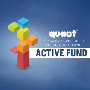 Image of stacked colorful blocks representing growth and stability with the Quant logo and 'Active Fund' text.