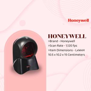 Honeywell barcode scanner on a pink background