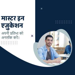 Image of a student with text promoting a Master in Education program.
