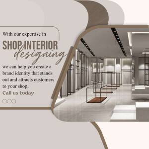 Modern shop interior design with stylish clothing displays