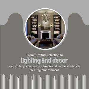 Elegant living room interior with lighting and decor focus