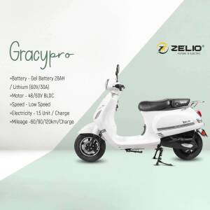White Zelio Gracypro electric scooter with specifications
