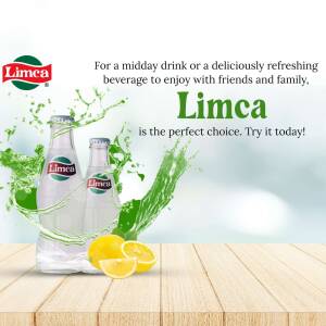 Two bottles of Limca with a splash of lime and lemon