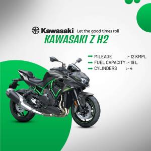Kawasaki Z H2 motorcycle with green and black color scheme
