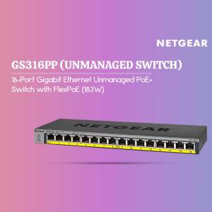NETGEAR 16-Port Gigabit Ethernet Unmanaged PoE+ Switch with FlexPoE
