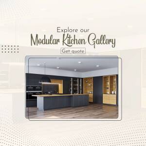 Modern modular kitchen design with island and wooden accents