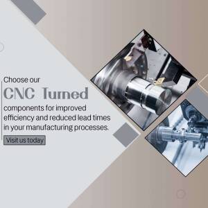 Image showcasing CNC turned components and manufacturing processes.