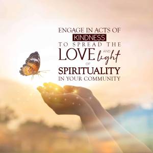 Hands holding light with a butterfly and inspirational text