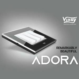 Black Vinay Adora electrical switch with three buttons