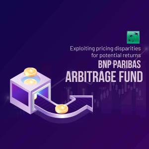 Image depicting arbitrage opportunities with coins flowing into a cube representing the BNP Paribas Arbitrage Fund.