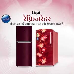 Lloyd refrigerators in maroon and floral designs