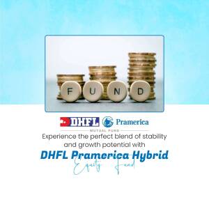 Stack of coins with the letters 'FUND' and DHFL Pramerica logo