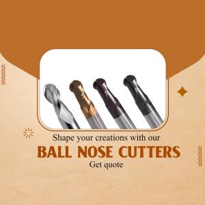 Image of four ball nose cutters with text promoting shaping creations.