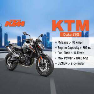 KTM Duke 790 motorcycle with specifications