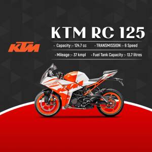 KTM RC 125 motorcycle with specifications