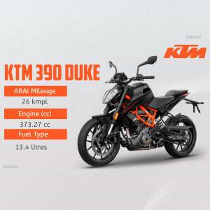 KTM 390 Duke motorcycle with specifications