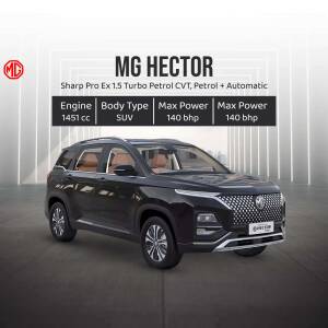 Black MG Hector Sharp Pro Ex 1.5 Turbo Petrol + Automatic SUV