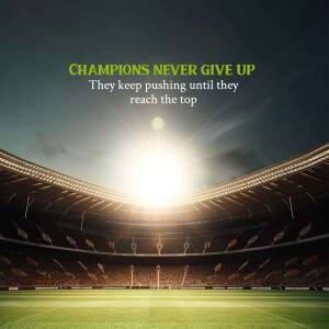 Stadium view with motivational text
