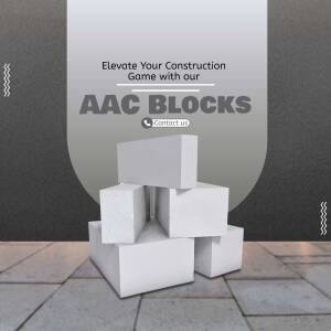 Stack of AAC blocks with text 'Elevate Your Construction Game with our AAC Blocks'