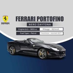 Black Ferrari Portofino Nero Daytona with specifications