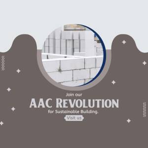 Image promoting AAC (Autoclaved Aerated Concrete) for sustainable building practices.