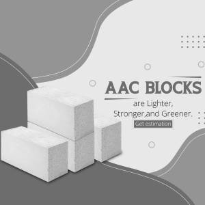Stack of AAC blocks with promotional text
