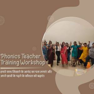 Group of women celebrating at a phonics teacher training workshop