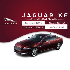 Jaguar XF car in Rosello Red Metallic color with specifications