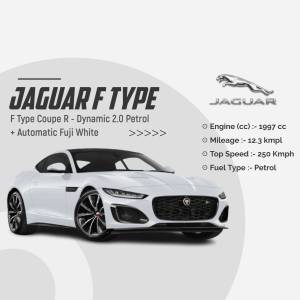 White Jaguar F-Type Coupe R Dynamic 2.0 Petrol car advertisement