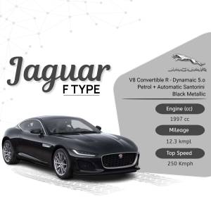 Black Jaguar F-TYPE V8 Convertible R - Automatic Santorini Black Metallic