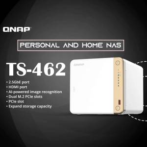 QNAP TS-462 Personal and Home NAS device with key features highlighted