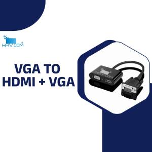 HAVCOM VGA to HDMI and VGA adapter converter