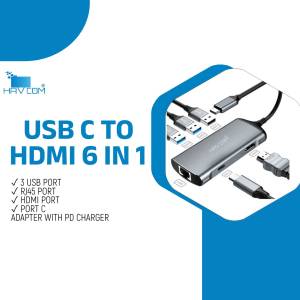 Haycom USB C to HDMI adapter with multiple ports