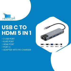 Havcom USB C to HDMI adapter with multiple ports