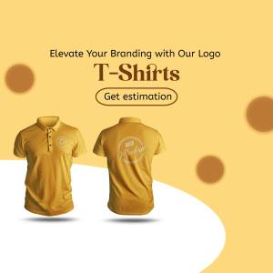 Yellow T-shirt mockup with logo placement options