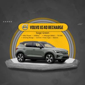 Volvo XC40 Recharge electric car in Sage Green color
