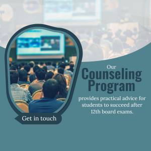 Image promoting a counseling program for students after 12th board exams.