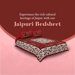 Jaipuri Bedsheet with traditional embroidery on a bed