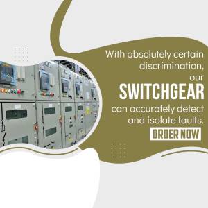 Image of industrial switchgear with text promoting accurate fault detection.