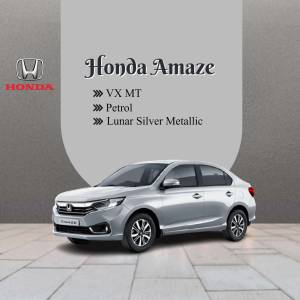 Silver Honda Amaze VX MT Petrol variant car