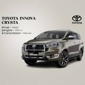 Front view of a grey Toyota Innova Crysta Diesel vehicle