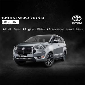 Silver Toyota Innova Crysta GX 7 STR car advertisement