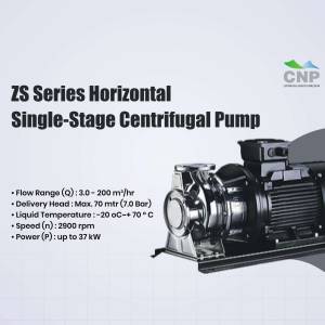 Image of a CNP ZS Series Horizontal Single-Stage Centrifugal Pump with specifications.