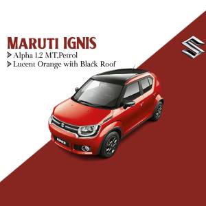 Orange Maruti Ignis car with black roof