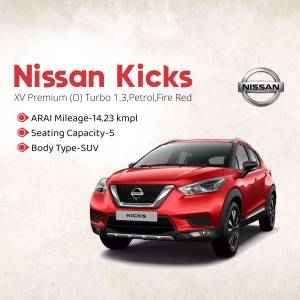 Red Nissan Kicks XV Premium Turbo 1.3 Petrol SUV