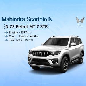 White Mahindra Scorpio N Z2 Petrol MT 7 STR SUV