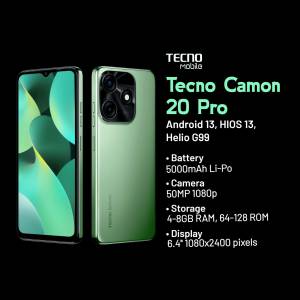 Tecno Camon 20 Pro smartphone with specifications