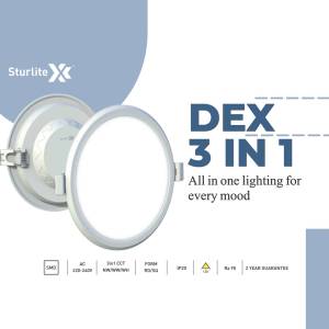 Sturlite DEX 3-in-1 LED light panel with features listed below.