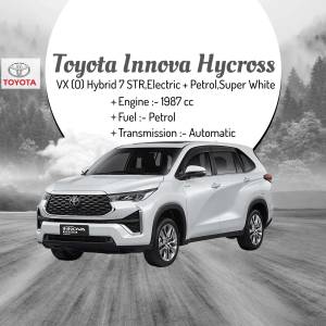 White Toyota Innova Hycross VX (0) STR.Electric hybrid car