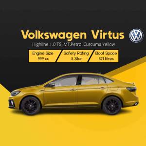 Volkswagen Virtus Highline 1.0 TSI MT in Curcuma Yellow
